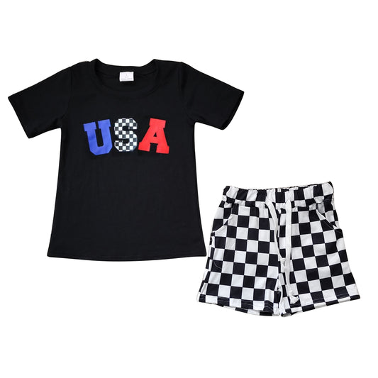 BSSO0966 pre-order 3-6M to 7-8T baby boy clothes 4th of July patriotic toddler boy summer outfits