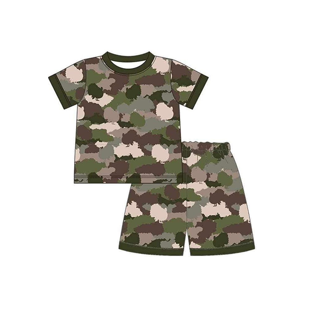 no moq BSSO1114 PRE-ORDER baby boy clothes camouflage short sleeve shorts set-2024.11.16