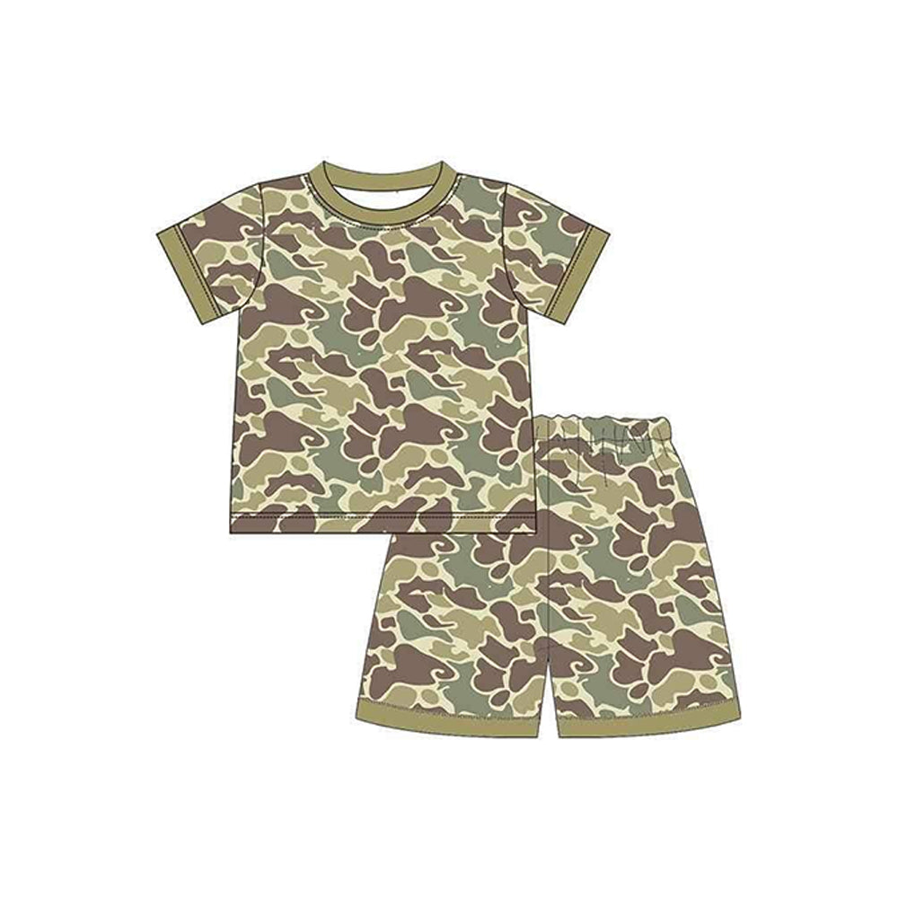 no moq BSSO1116 PRE-ORDER baby boy clothes camouflage short sleeve shorts set-2024.11.16