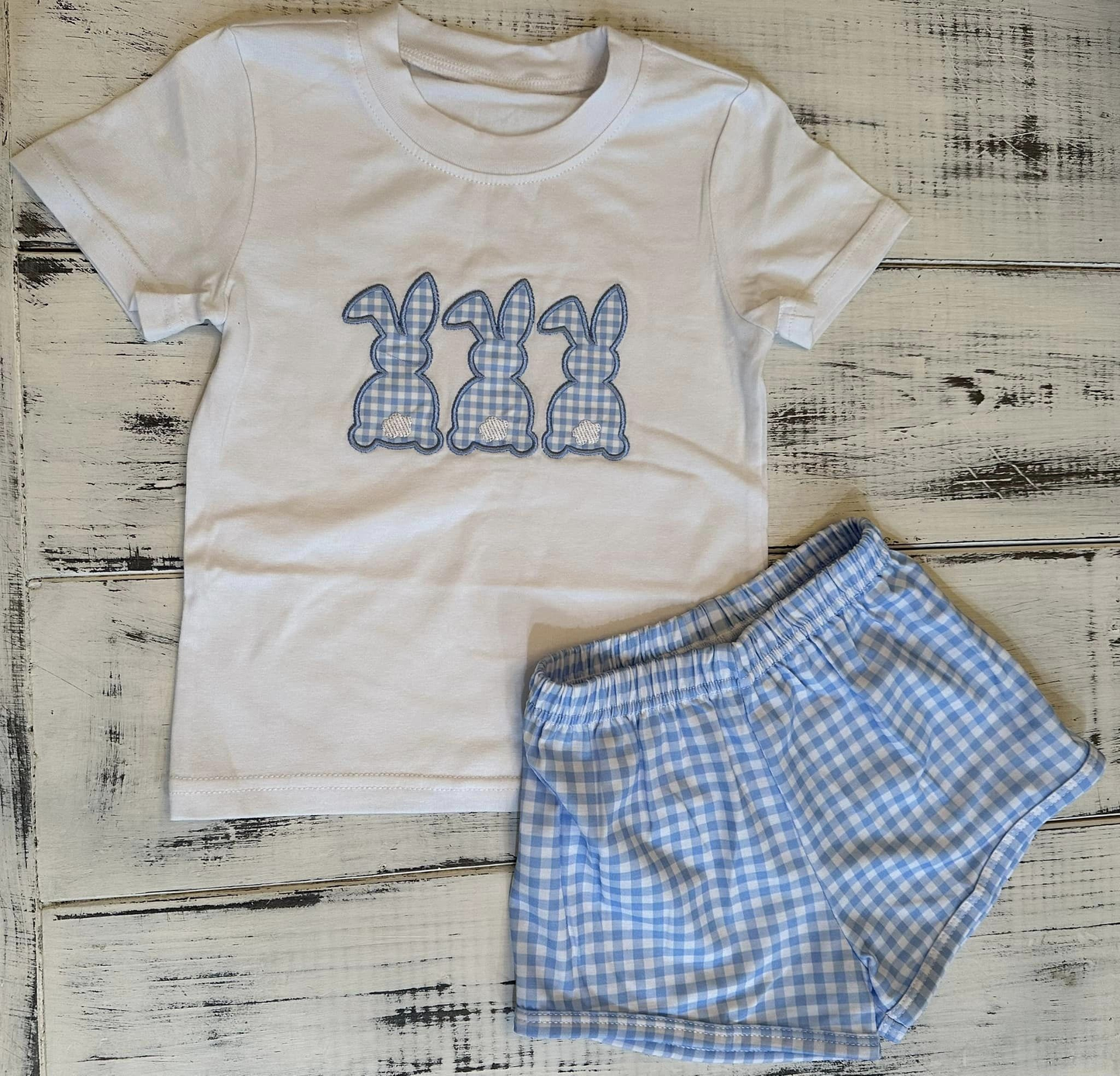 no moq BSSO1123 PRE-ORDER baby boy clothes easter blue short sleeve shorts set-2024.11.18