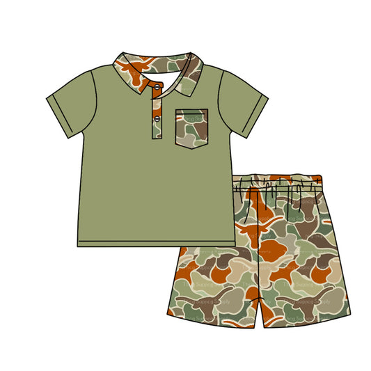 no moq BSSO1150 PRE-ORDER baby boy clothes camouflage short sleeve shorts set-2024.11.28