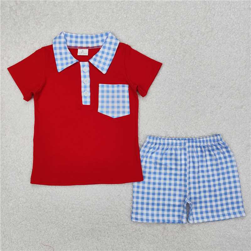 RTS NO MOQ baby boys clothes national day short sleeve Rompers Clothes Sets