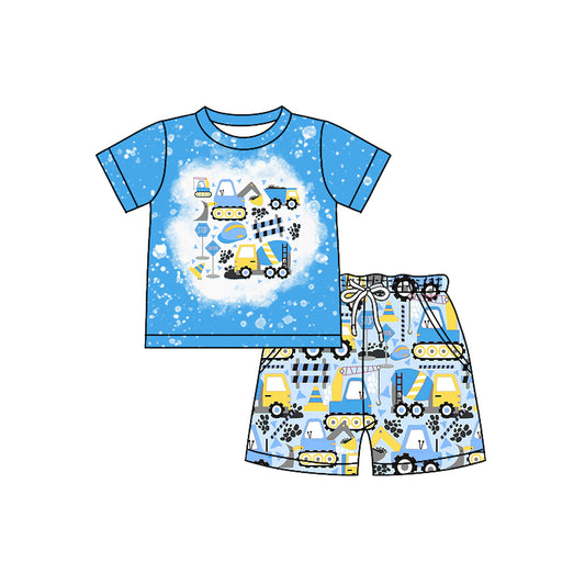 no moq BSSO1171 PRE-ORDER baby boy clothes blue short sleeve shorts set-2024.12.6