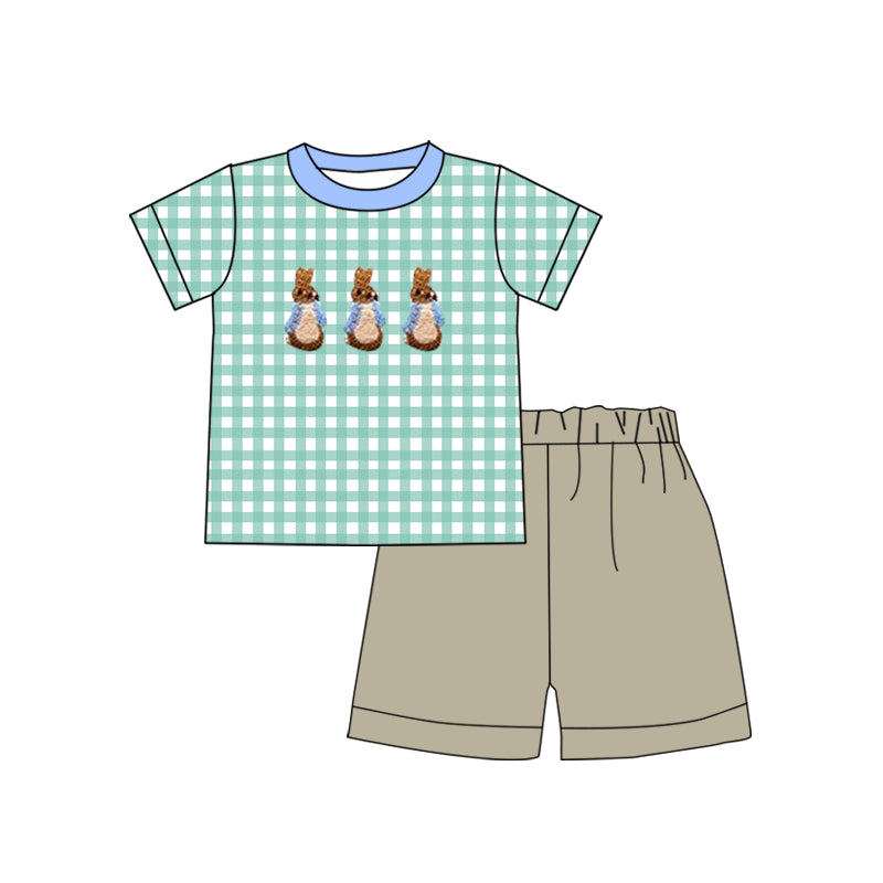 no moq BSSO1245 PRE-ORDER baby boy clothes easter short sleeve shorts set-2024.12.30