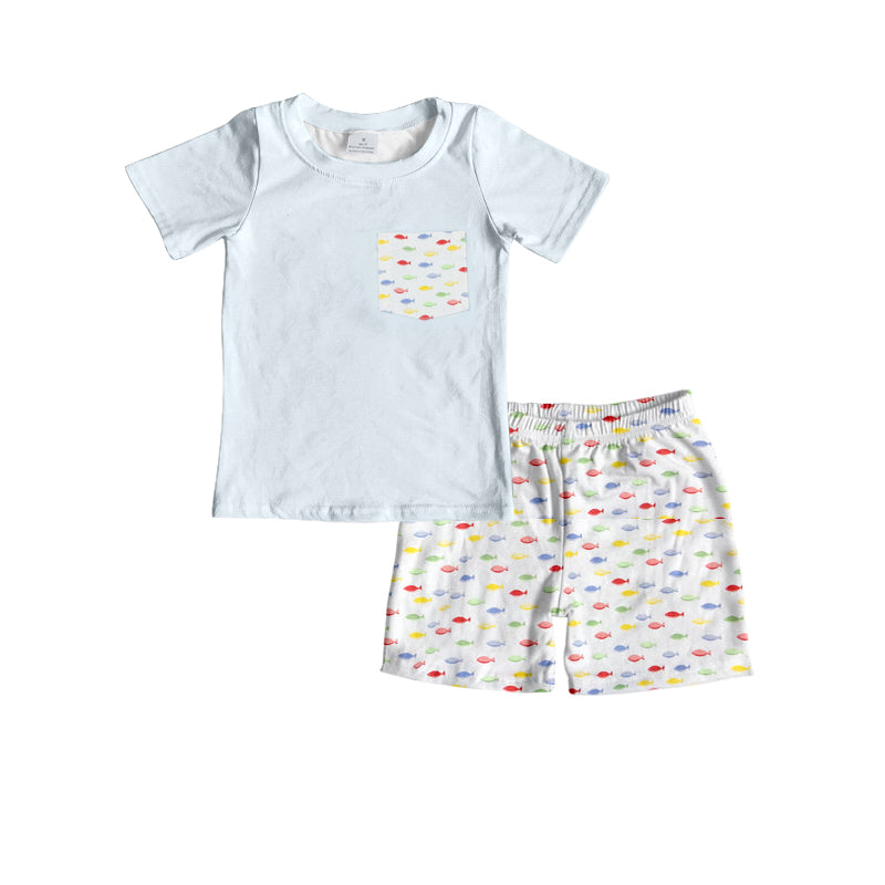 no moq BSSO1277 PRE-ORDER baby boy clothes orange short sleeve shorts set-2025.1.13