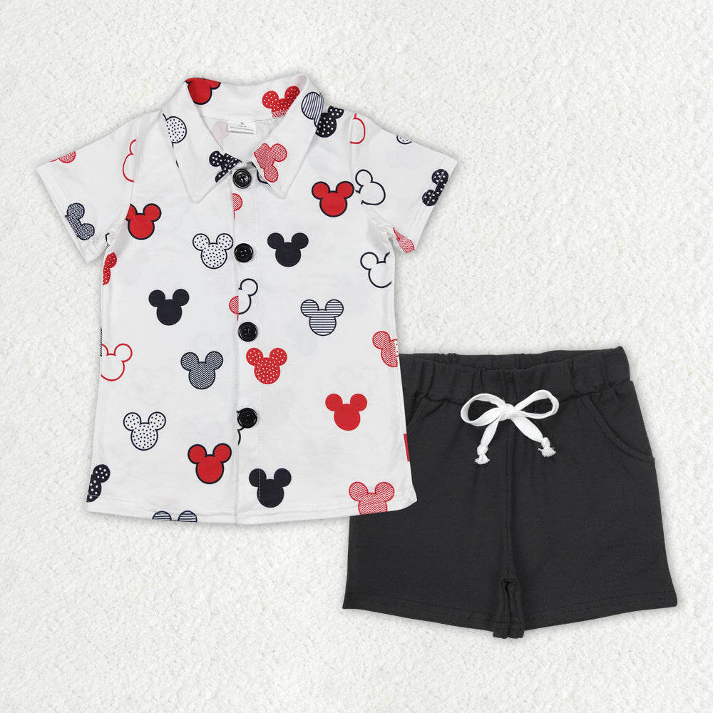 RTS NO MOQ ETA 5/7days Arrived BSSO1386 mickey head short-sleeved shorts set