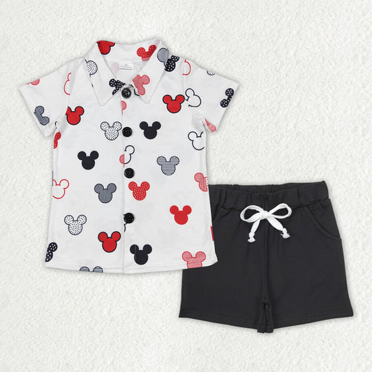 RTS NO MOQ ETA 5/7days Arrived BSSO1386 mickey head short-sleeved shorts set