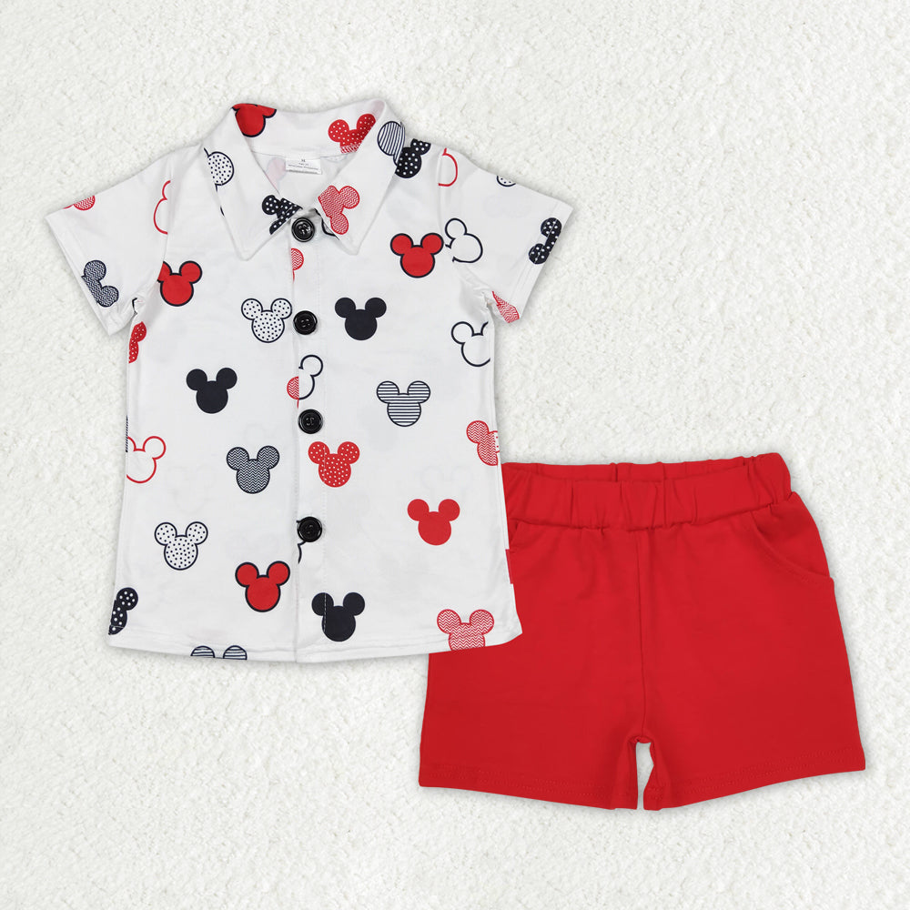 RTS NO MOQ ETA 5/7days Arrived BSSO1387 mickey head  short-sleeved shorts set