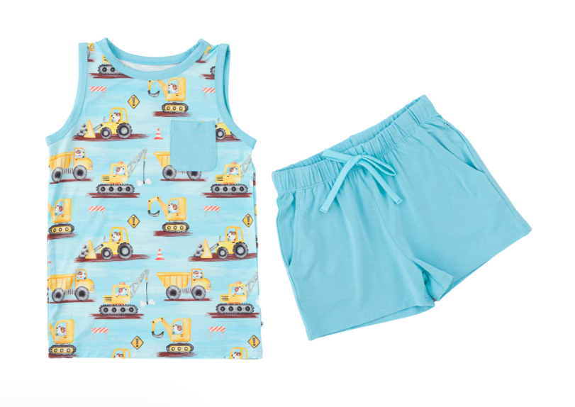 no moq BSSO1519 PRE-ORDER baby boys clothes sleeveless shorts set-2025.4.19