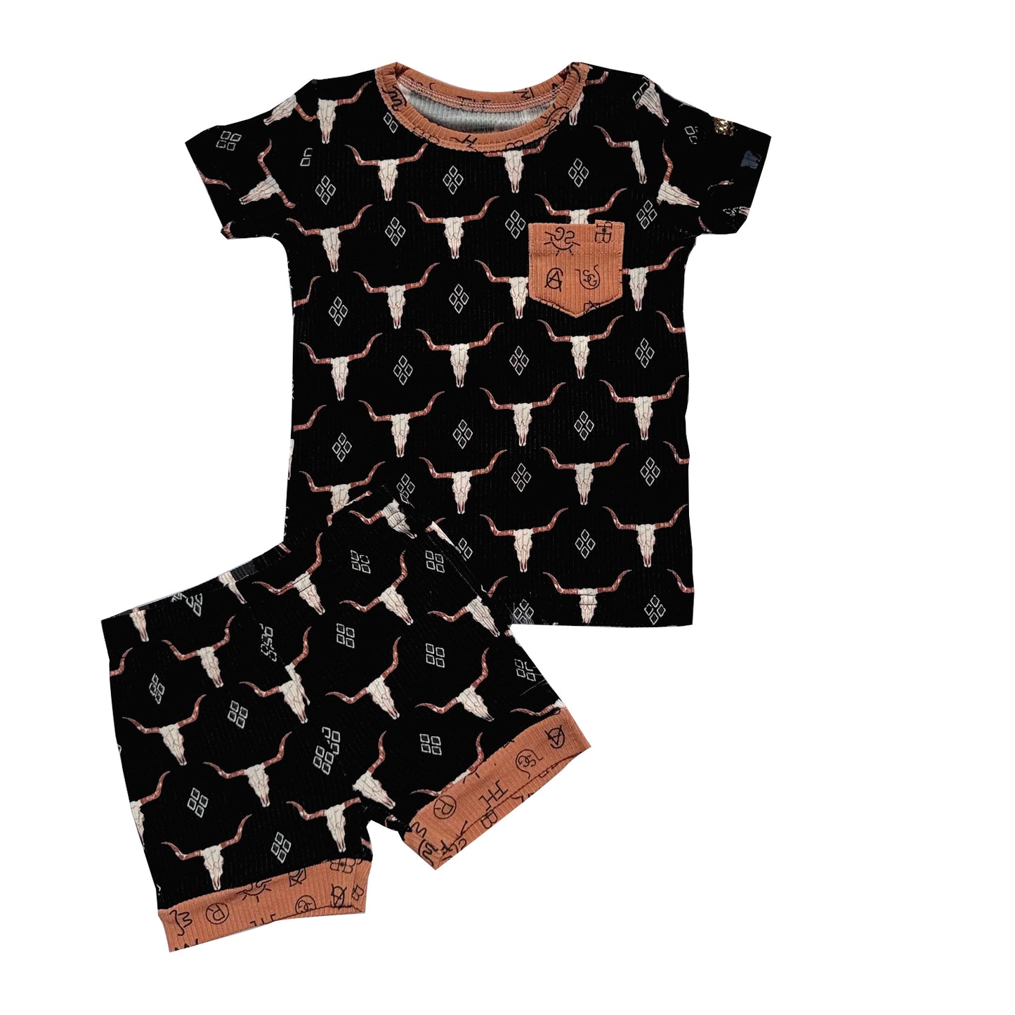 (Pre Order) No moq BSSO1552 PRE-ORDER baby boys clothes cow head short sleeve shorts set-2025.10.1