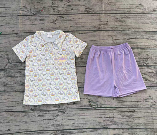 (Pre Order) No moq BSSO1565 PRE-ORDER baby boys clothes embroidery mardi gras short sleeve shorts set-2025.11.14