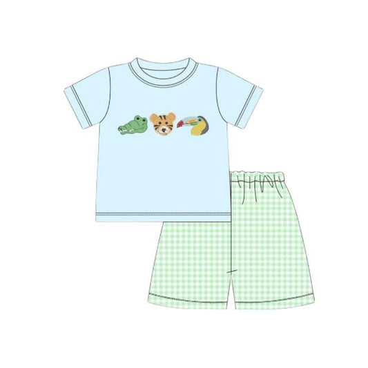 (Pre Order) No moq BSSO1581 PRE-ORDER baby boys clothes short sleeve shorts set-2025.10.18