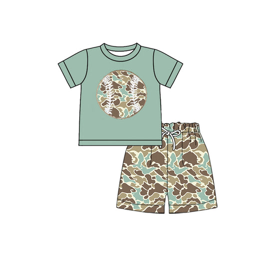 (Pre Order) No moq BSSO1599 PRE-ORDER baby boys clothes camouflage short sleeve shorts set-2025.10.20