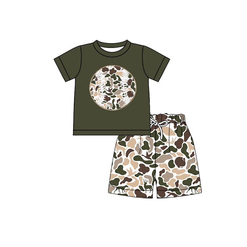 (Pre Order) No moq BSSO1601 PRE-ORDER baby boys clothes camouflage short sleeve shorts set-2025.10.20