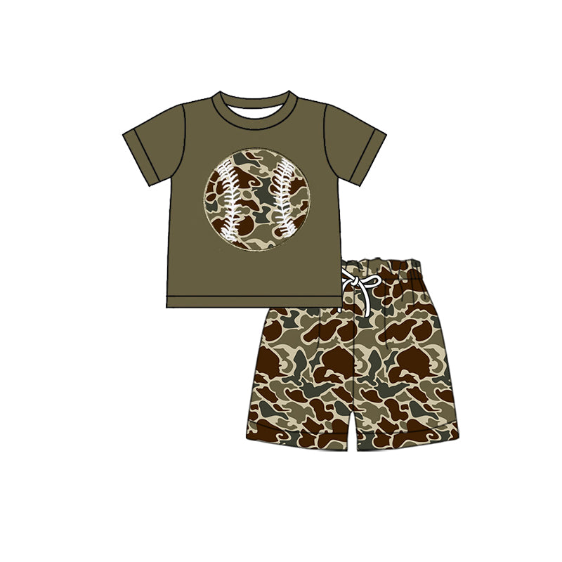 (Pre Order) No moq BSSO1602 PRE-ORDER baby boys clothes camouflage short sleeve shorts set-2025.10.20