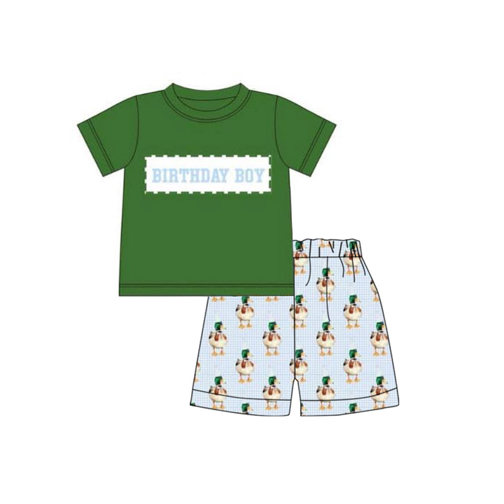 (Pre Order) No moq BSSO1613 Pre-order baby boy clothes BIRTHDAY short sleeve shorts sets-2025.10.23