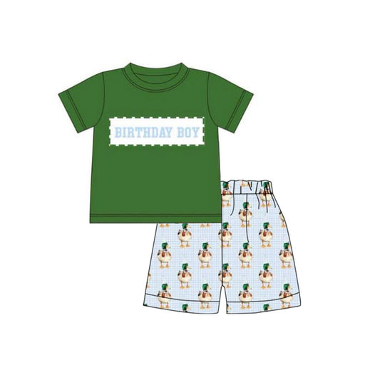 (Pre Order) No moq BSSO1613 Pre-order baby boy clothes BIRTHDAY short sleeve shorts sets-2025.10.23
