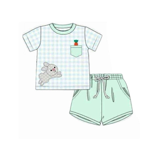 (Pre Order) No moq BSSO1614 Pre-order baby boy clothes easter short sleeve shorts sets-2025.10.24