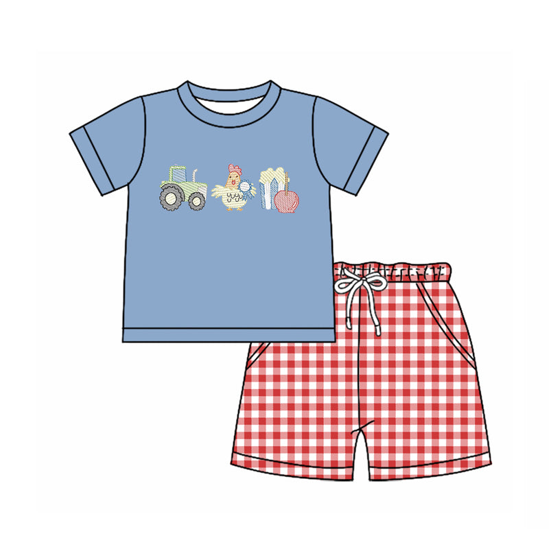 (Pre Order) No moq BSSO1620 Pre-order baby boy clothes short sleeve shorts sets-2025.10.24