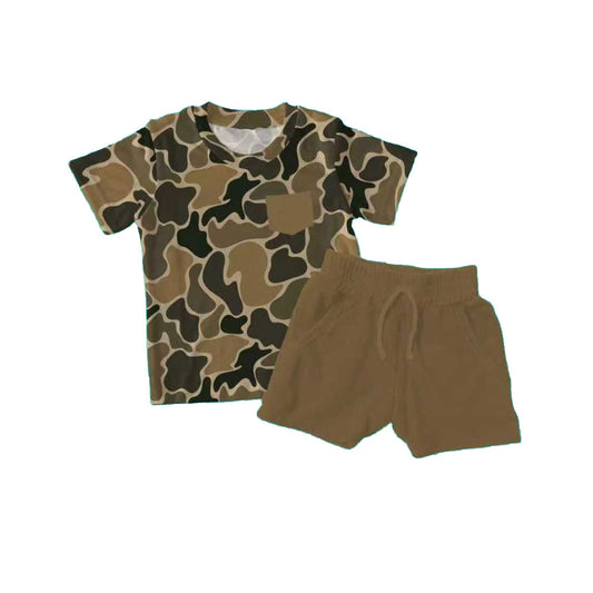 (Pre Order) No moq BSSO1632 Pre-order baby boy clothes camouflage short sleeve shorts sets-2025.10.30