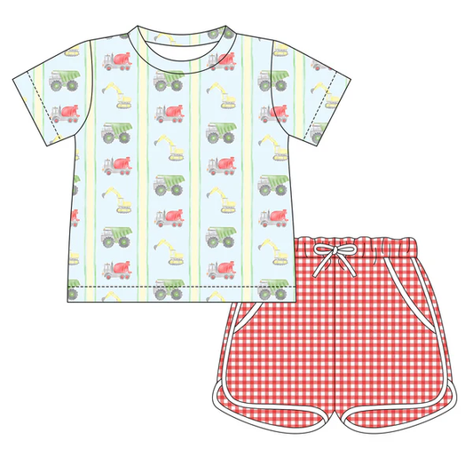 (Pre Order) No moq BSSO1634 Pre-order baby boy clothes short sleeve shorts sets-2025.10.30