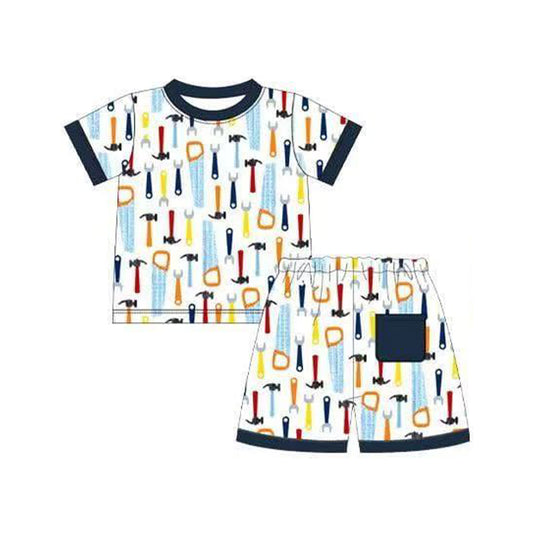 (Pre Order) No moq BSSO1653 Pre-order baby boy clothes short sleeve shorts sets-2025.11.6