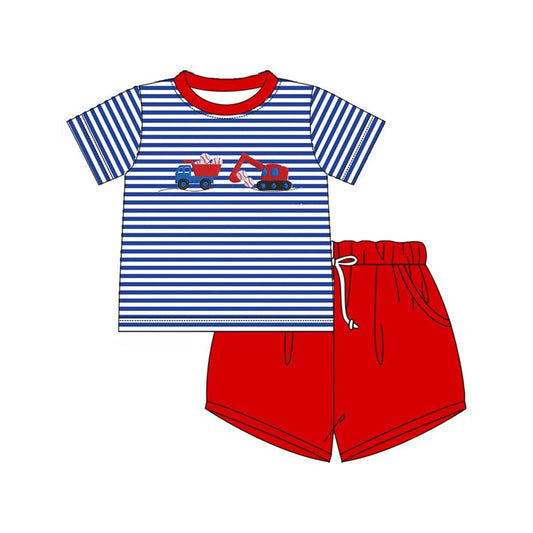 (Pre Order) No moq BSSO1671 Pre-order baby boy clothes baseball short sleeve shorts sets-2025.11.13