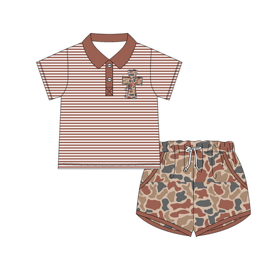 (Pre Order) No moq BSSO1676 Pre-order baby boy clothes easter camouflage short sleeve short sets-2025.11.13