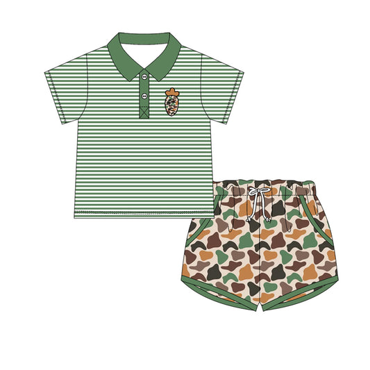 (Pre Order) No moq BSSO1678 Pre-order baby boy clothes easter camouflage short sleeve shorts sets-2025.11.13