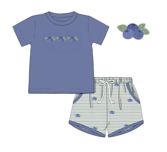 (Pre Order) No moq BSSO1685 Pre-order baby boy clothes grape short sleeve shorts sets-2025.11.14