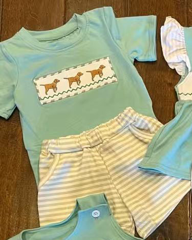 (Pre Order) No moq BSSO1688 Pre-order baby boy clothes puppy short sleeve shorts sets-2025.11.14