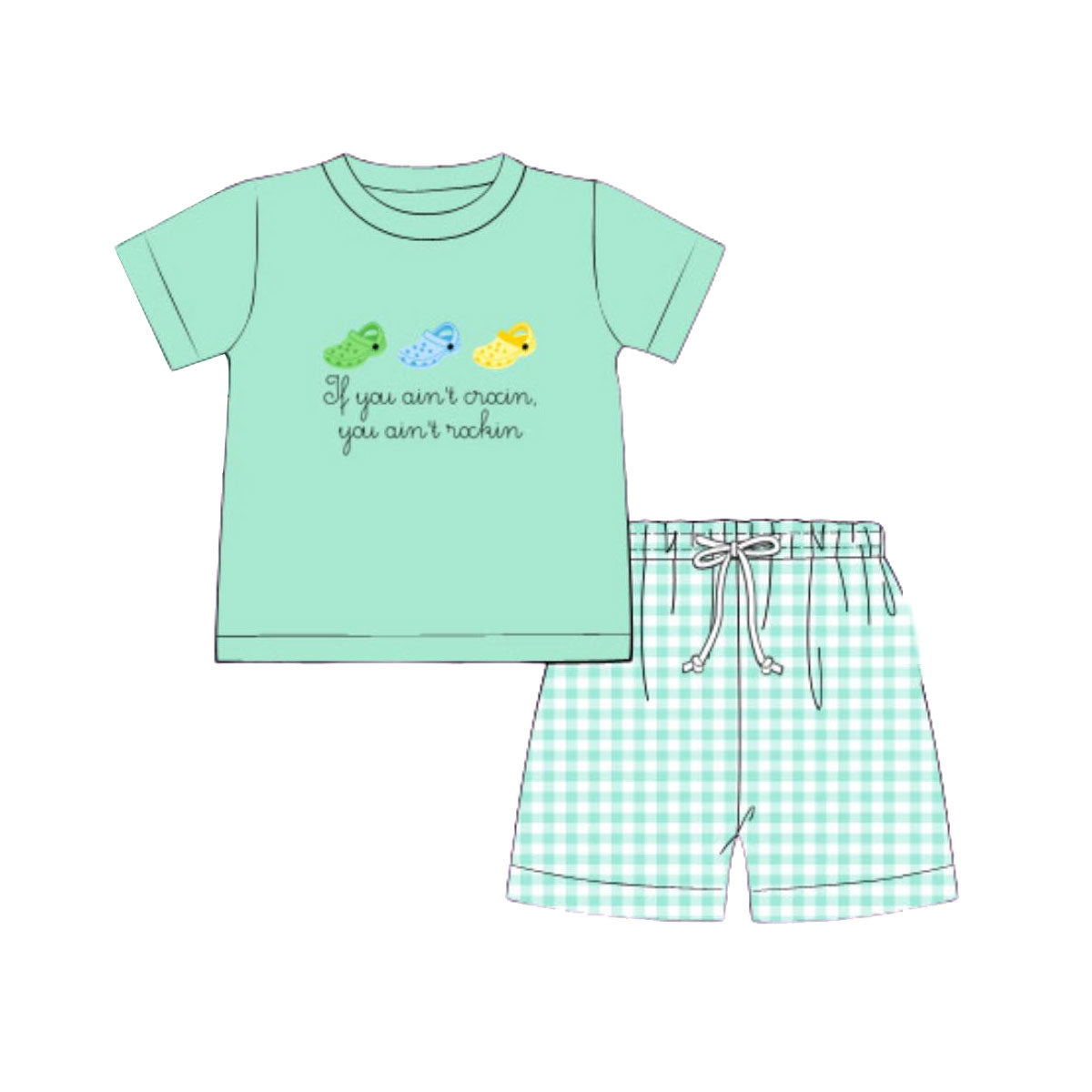 (Pre Order) No moq BSSO1721 Pre-order baby boy clothes green short sleeve shorts sets-2025.11.22