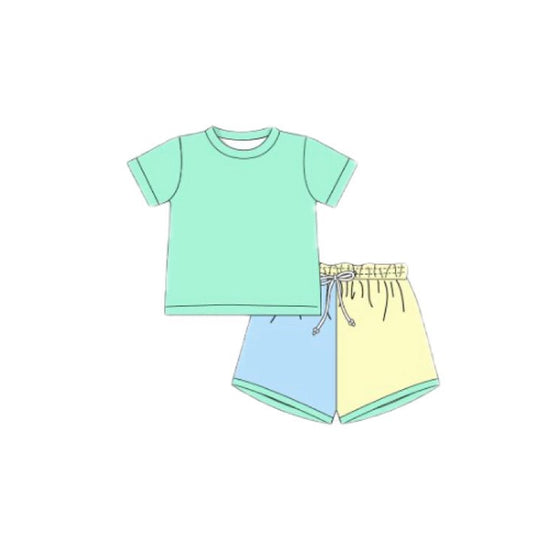 (Pre Order) No moq BSSO1728 Pre-order baby boy clothes short sleeve shorts sets-2025.11.24