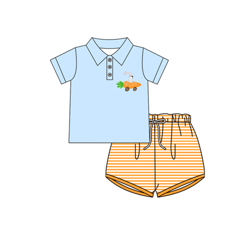(Pre Order) No moq BSSO1737 Pre-order baby boy clothes easter short sleeve shorts sets-2025.11.25
