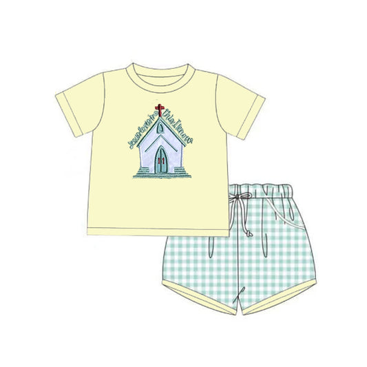 (Pre Order) No moq BSSO1740 Pre-order baby boy clothes easter short sleeve shorts sets-2025.11.26