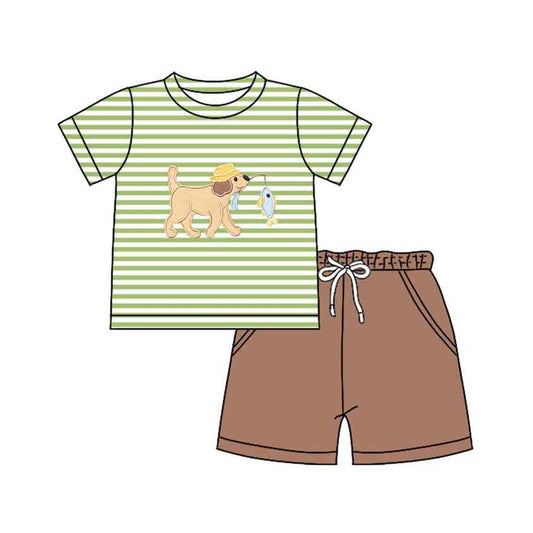 (Pre Order) No moq Pre-order baby boy clothes puppy short sleeve shorts sets-2025.12.5