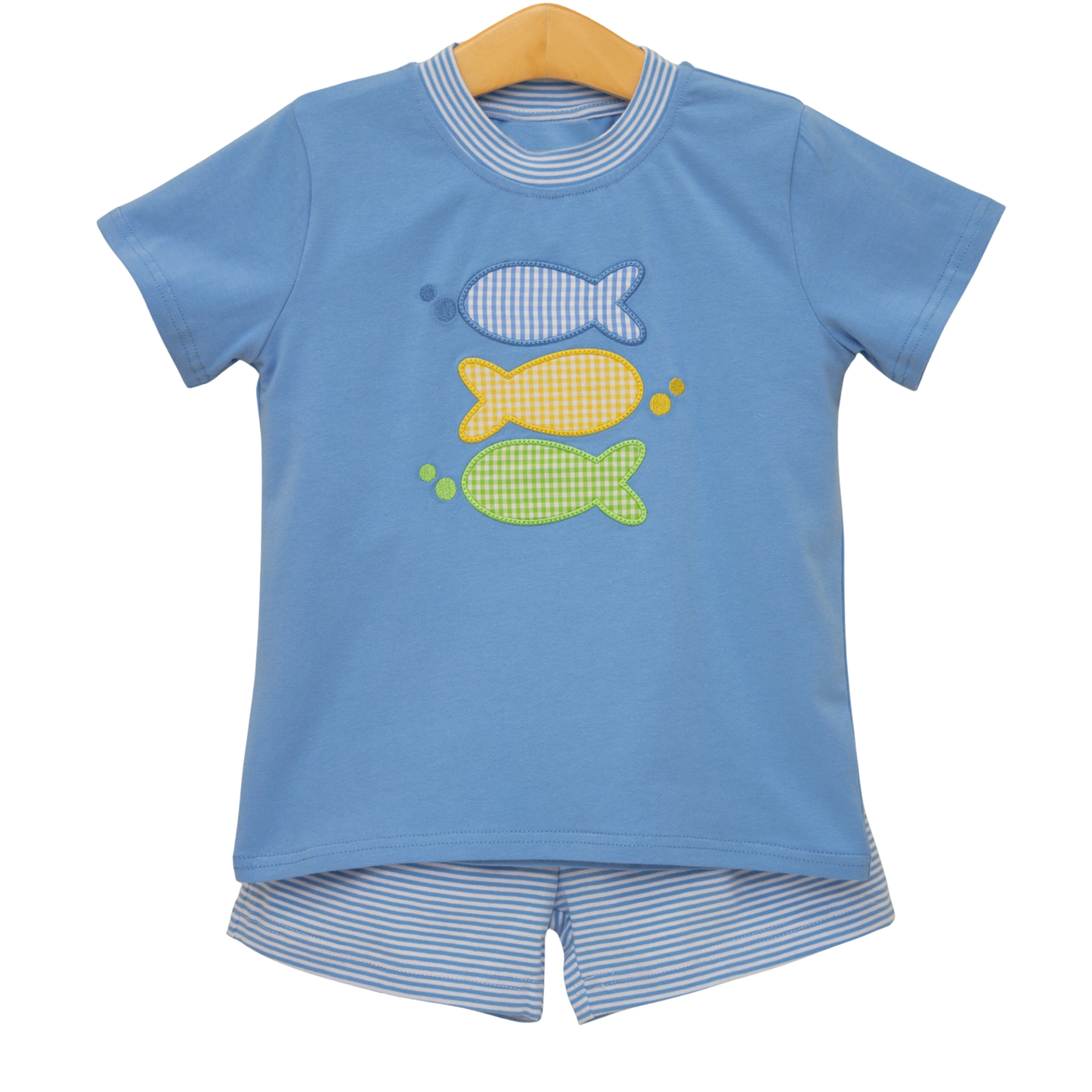 (Pre Order) No moq BSSO1905 Pre-order baby boy clothes fish short sleeve shorts sets-2026.1.19