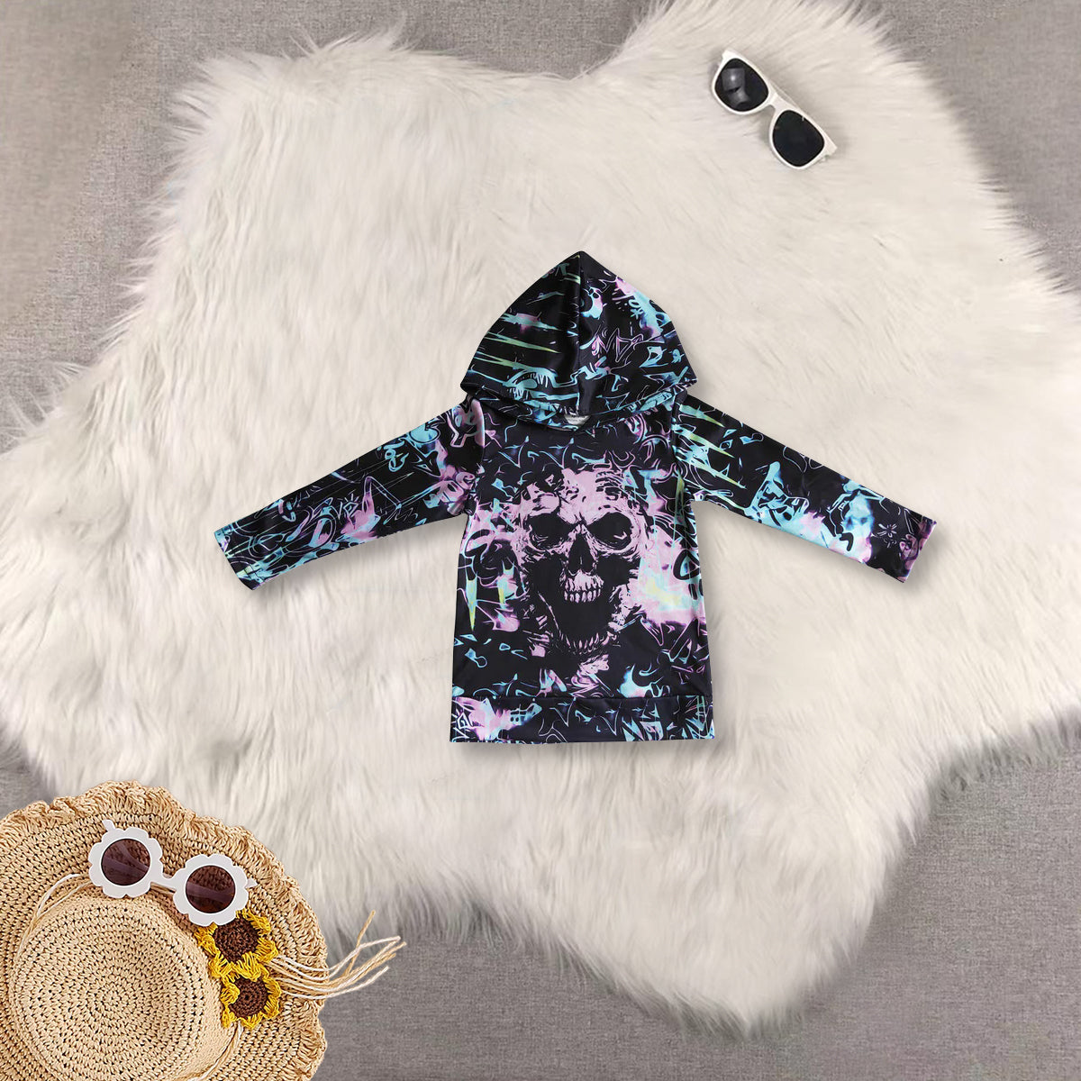 RTS NO MOQ Sibling baby boy girl clothes hooded long sleeved tops