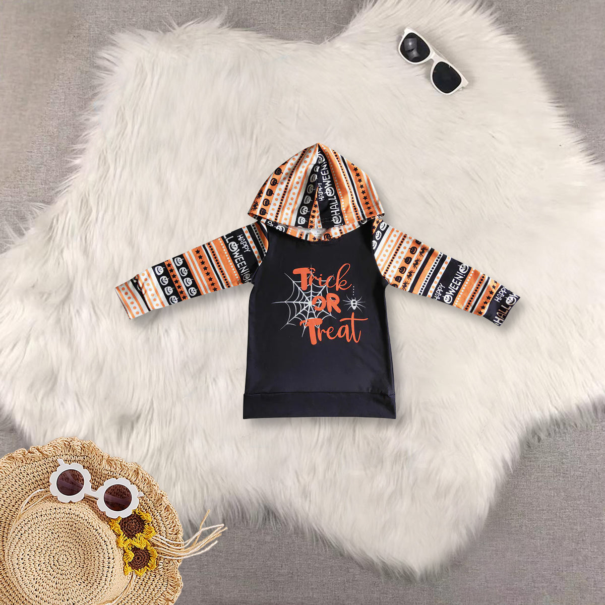 RTS NO MOQ Sibling baby boy girl clothes hooded long sleeved tops