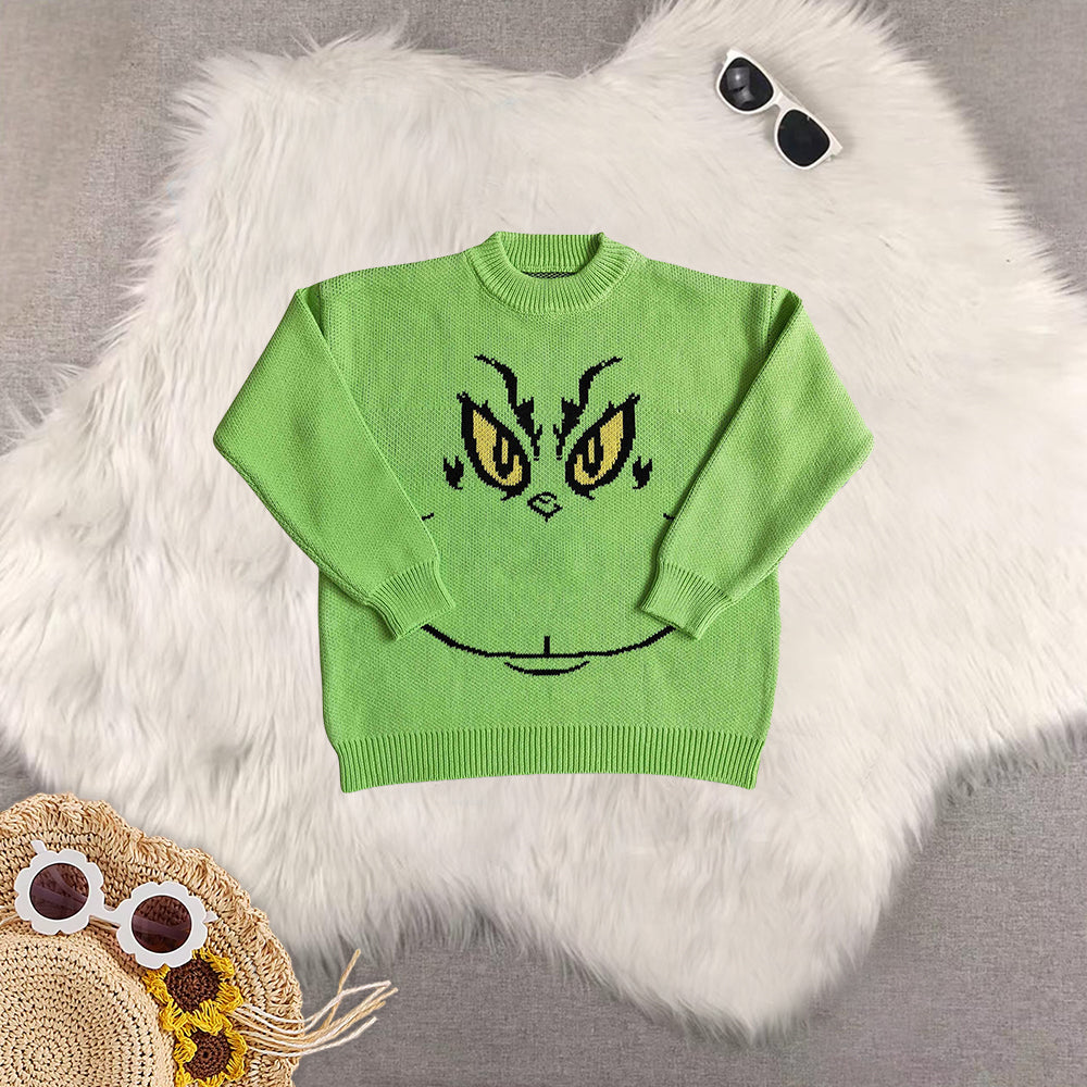 RTS NO MOQ Sibling baby girl boys clothes sweater cardigan christmas sweater red blue green christmas