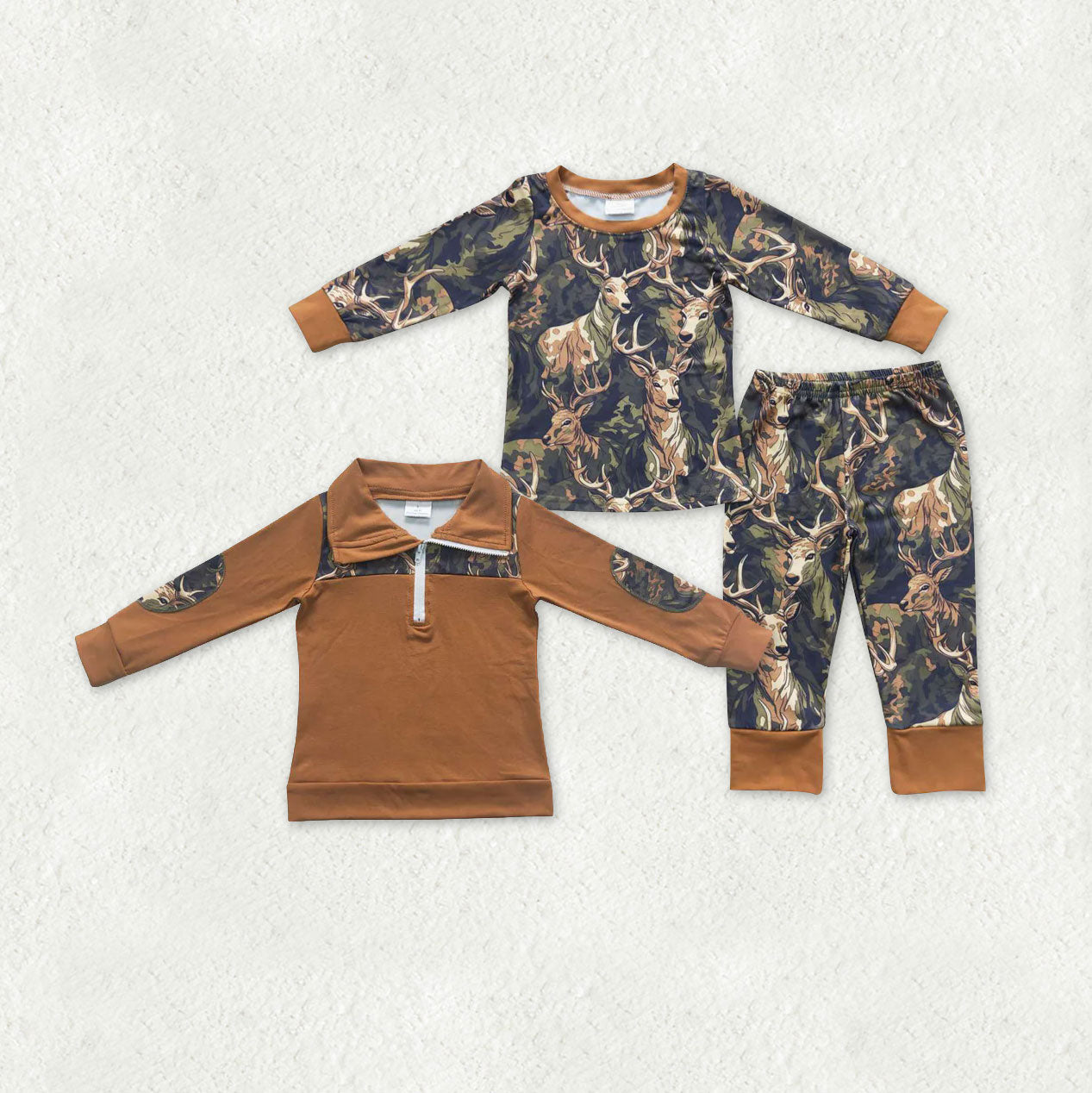 RTS NO MOQ Sibling baby boy clothes camouflage long sleeve pants Sets and top