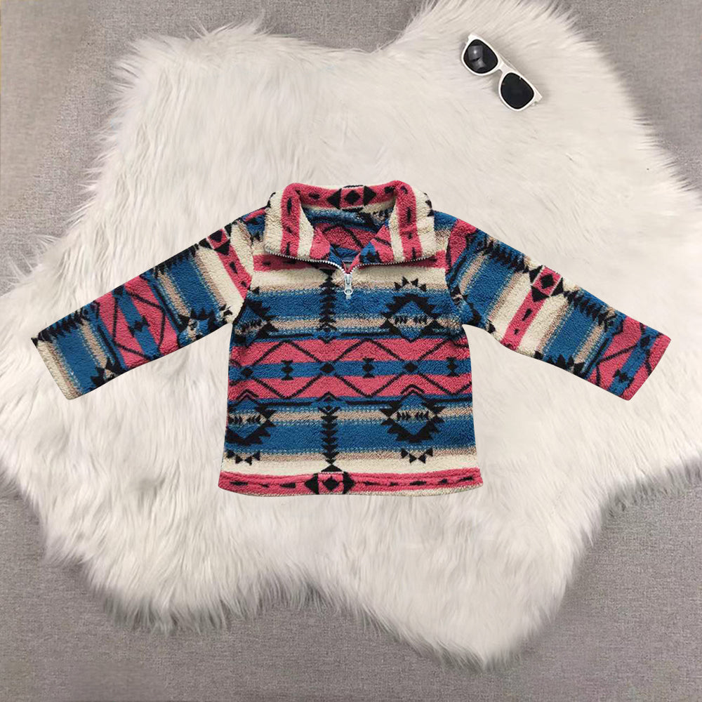 RTS NO MOQ Sibling Baby Boys Fall Plush Camouflage Zip-Up Pullover T-Shirts