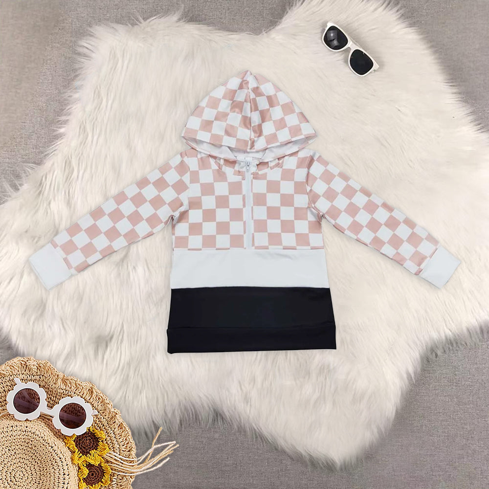 RTS NO MOQ zipper hooded pocket long sleeve pullover jacket