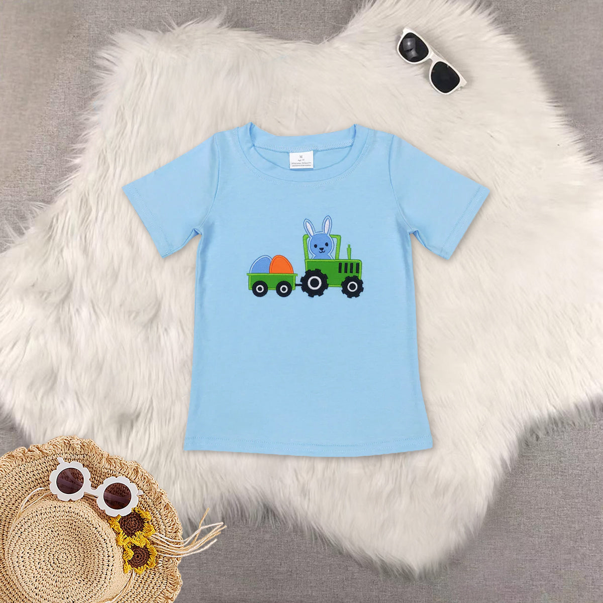 RTS NO MOQ Sibling baby boy clothes embroidery Short-Sleeve Tops
