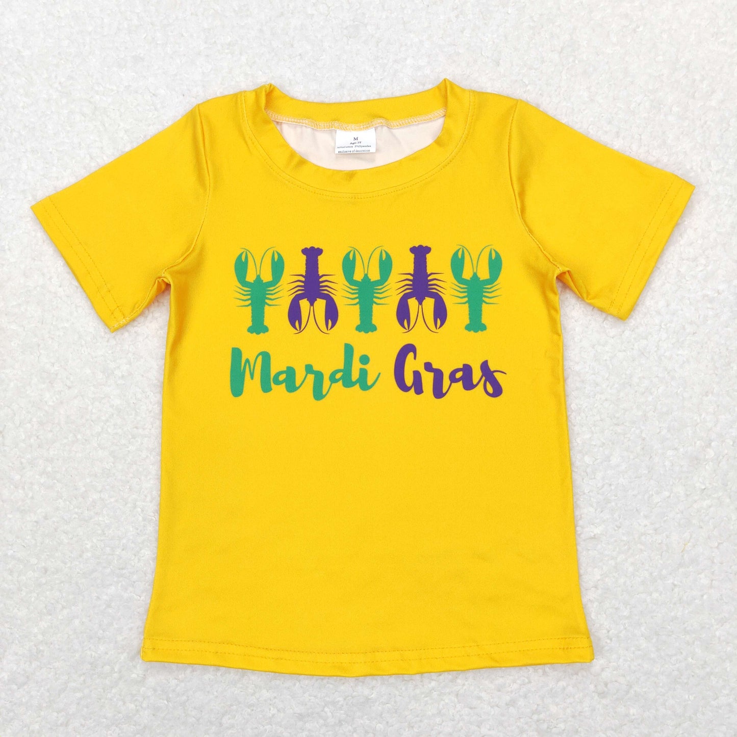 RTS NO MOQ Baby Girls Mardi gras short Sleeve top Print Styles