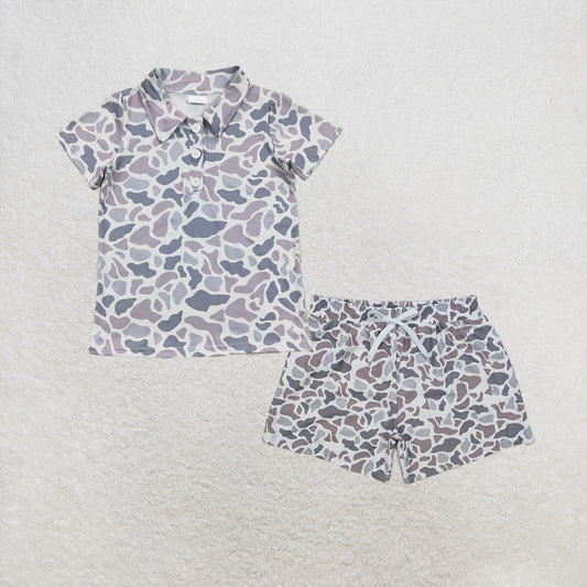 RTS NO MOQ baby boys clothes duck Short Sleeve Suit  & Top and swimtrunks