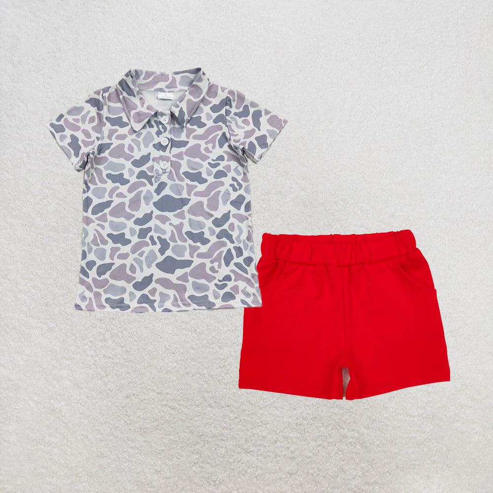 RTS NO MOQ baby boys clothes fishing Short Sleeve Suit  & Top and shorts