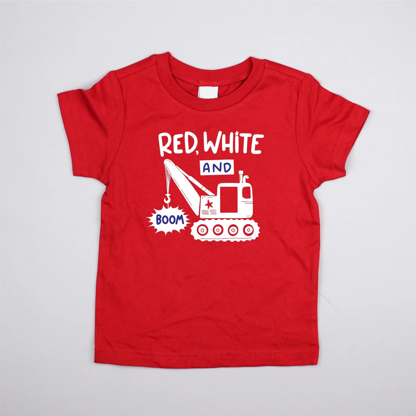 BT0652 pre-order baby boy clothes red truck 4th of July patriotic boy summer tshirt