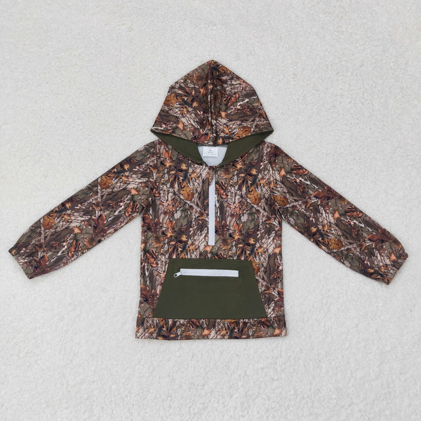 RTS NO MOQ Baby kid Camouflage pullover hooded long sleeve top