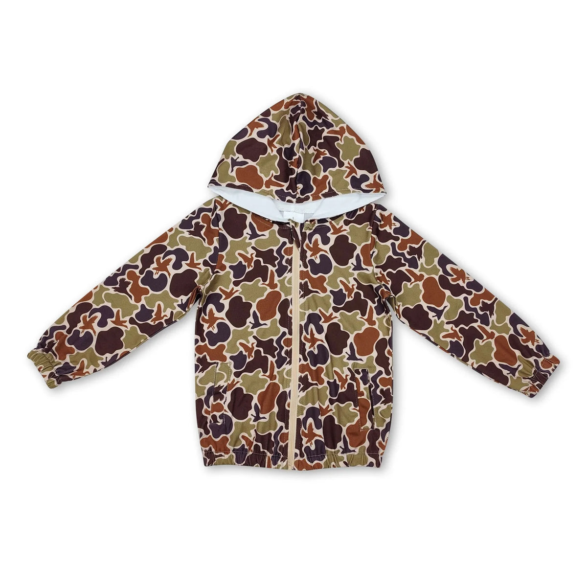 RTS NO MOQ Sibling baby boy clothes Camouflage Hooded Zip-Up Long Sleeve Jackets
